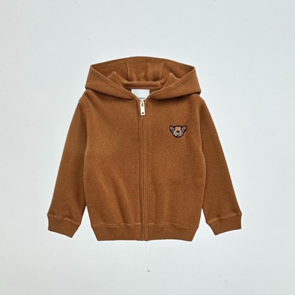 Burberry London Burberry Bear Applique Cashmere Hoodie in Dark Sand , Size 12M